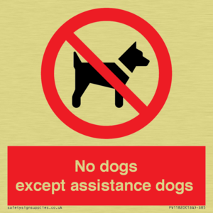 No dogs except assistance dogs